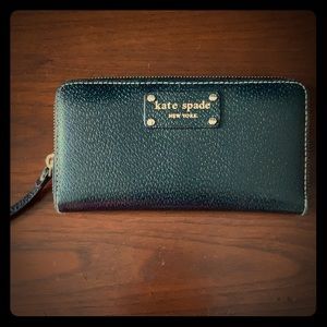 Kate Spade wallet. Black with zipper.